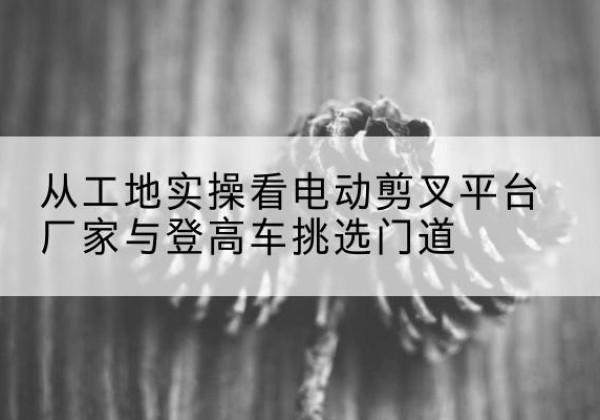 锦屏电动剪叉升降平台厂家-从工地实操看电动剪叉平台厂家与登高车挑选门道